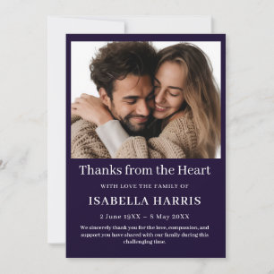 Modern Navy Celebration of Life Thank You Card