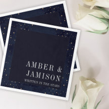 Modern Navy Celestial Written in the Stars Wedding