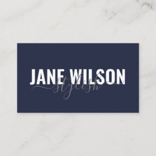 Modern Navy Chic Signature Business Card