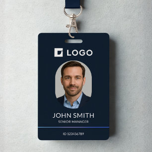 Modern Navy Employee Photo ID Badge