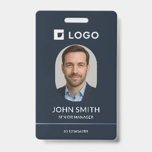 Modern Navy Employee Photo ID Badge