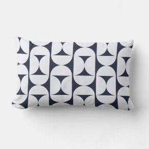 Modern Navy Geometric Lumbar Pillow