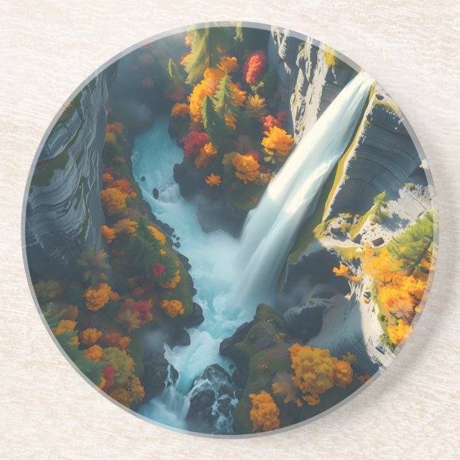 Modern Navy & Gold Abstract Mountain Peak – Luxury Coaster (Front)