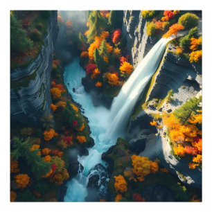 Modern Navy & Gold Abstract Mountain Peak – Luxury Photo Print