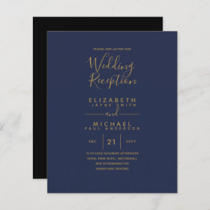 Modern Navy Gold Budget Wedding Reception