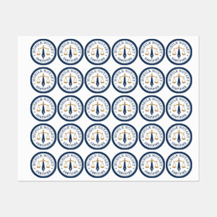 Modern Navy Gold Mobile Notary Logo Stamp 30x