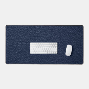 Modern Navy Leather Look Desk Mat Protection Pad