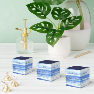 Modern Navy Watercolor Brush Strokes Pattern Favour Box