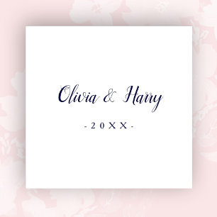 Modern Navy White Wedding Paper Napkin