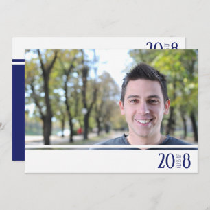 Modern Nay & White Class of Photo Invitations