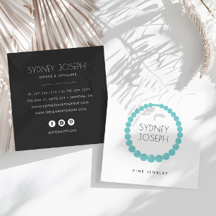 Modern Necklace Logo   Jewellery Design Square Business Card