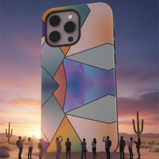 Modern Neo Art Deco Geometric Gradient Mosaic iPhone 16 Pro Max Case