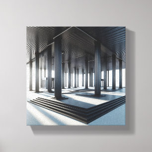Modern Neo-Classical Architecture Art - 3D Perspec Canvas Print