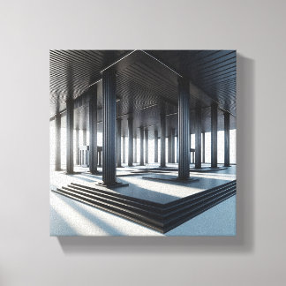 Modern Neo-Classical Architecture Art - 3D Perspec Canvas Print