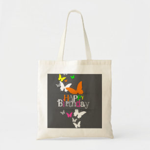 Modern Neon Butterflies Birthday - Budget Tote Bag