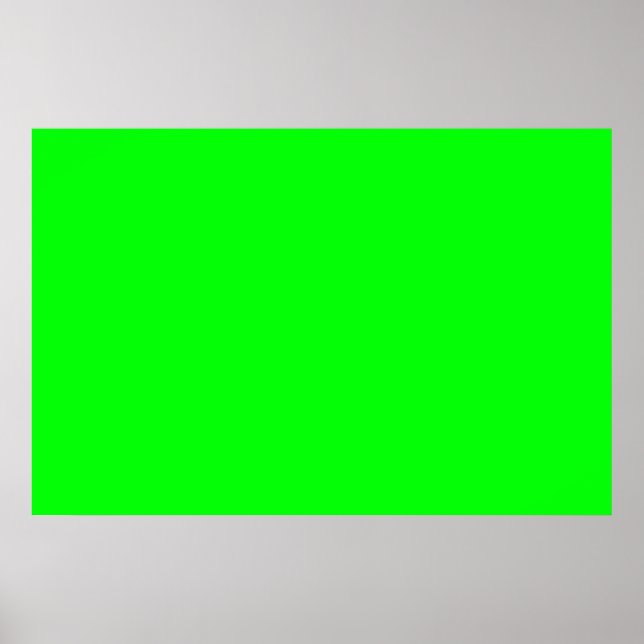 Modern neon green screen bright plain solid cool poster (Front)