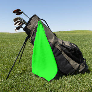 Modern neon green screen bright solid plain cool golf towel