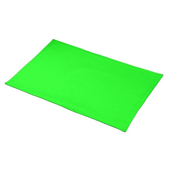 Modern neon green screen bright solid plain cool placemat (On Table)