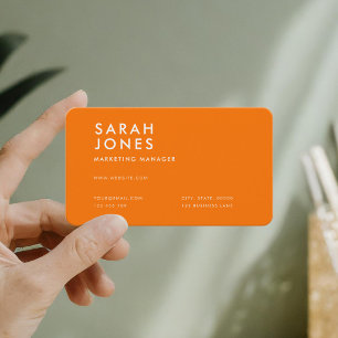Modern Neon Orange Color Business Card