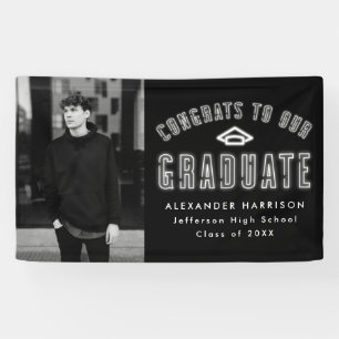 Modern Neon Photo Graduation Party Banner