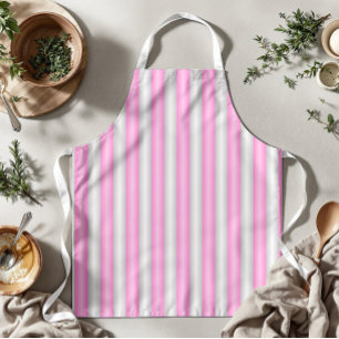 Modern Neon Pink Stripes with 3D Effect Apron