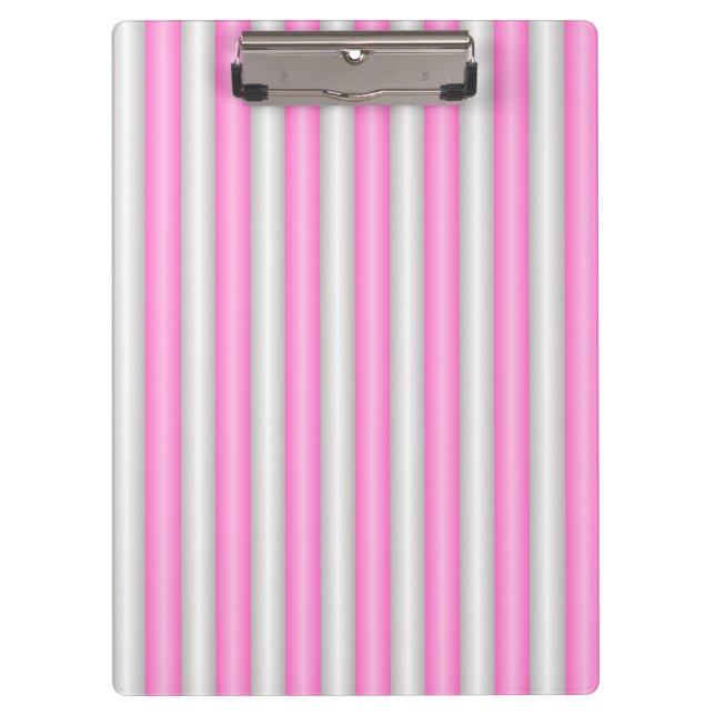 Modern Neon Pink Stripes with 3D Effect Clipboard (Front)