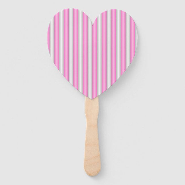 Modern Neon Pink Stripes with 3D Effect Hand Fan (Front)