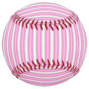 Modern Neon Pink Stripes with 3D Effect Softball