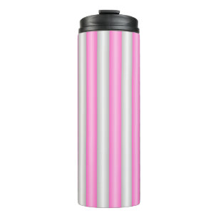 Modern Neon Pink Stripes with 3D Effect Thermal Tumbler