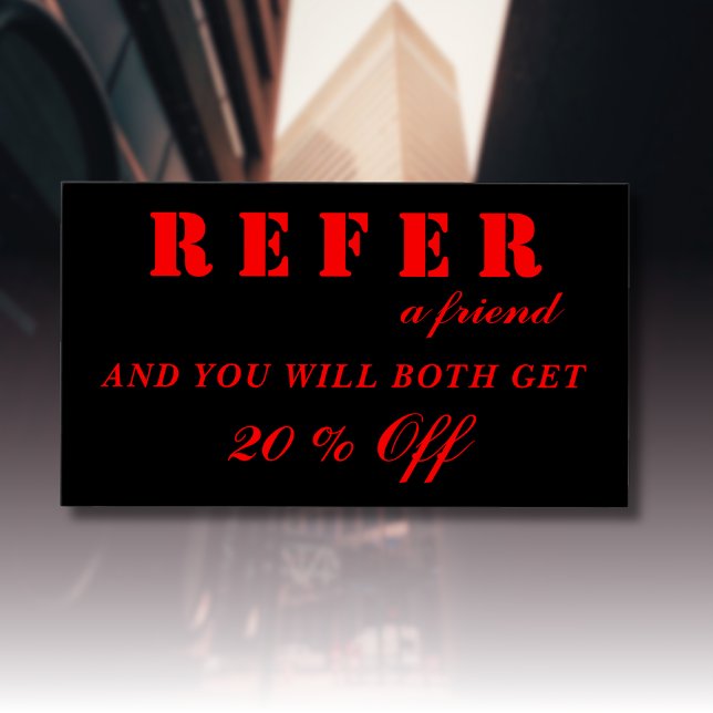 Modern Neon Red Black Referral Cards (Creator Uploaded)