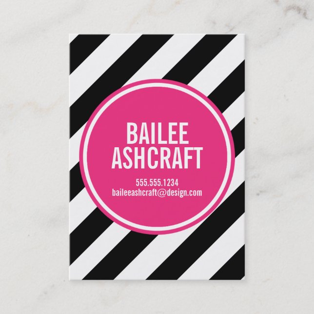 MODERN NEON STRIPES BUSINESS CALLING CARD (Front)