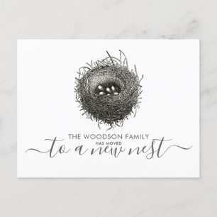 Modern Nest Moving Announcement Change Of Address Postcard