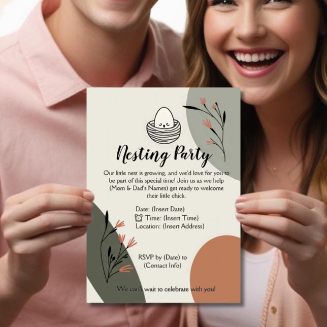 Modern Nesting party for new to be parents Invitation (Creator Uploaded)