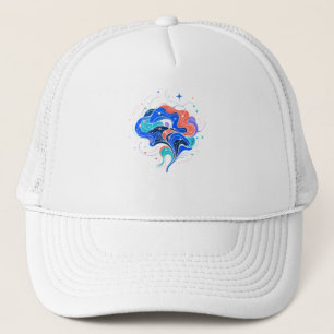 Modern Neurodivergent Abstract Brain Shape Art Trucker Hat
