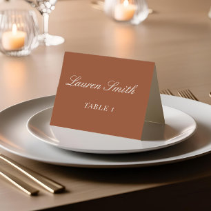 Modern Neutral and Terracotta Wedding Place Card