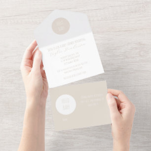 Modern Neutral Baby Shower All in One Invitation