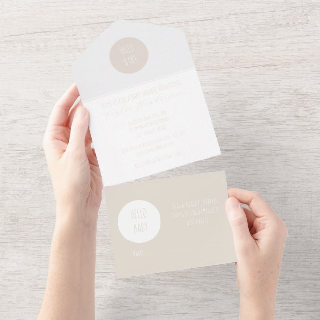 Modern Neutral Baby Shower All in One Invitation (Tearaway)