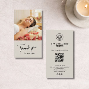 Modern Neutral Beige Spa Wellness Thank You Card