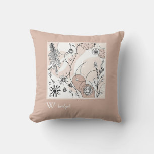 Modern Neutral Boho Brown Aesthetic Cushion