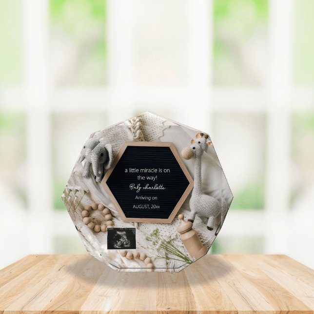 Modern Neutral boho pregnancy announcement  Photo Block (Creator Uploaded)