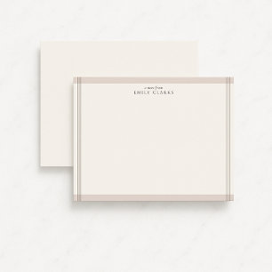 Modern Neutral Border Personalized Note Card