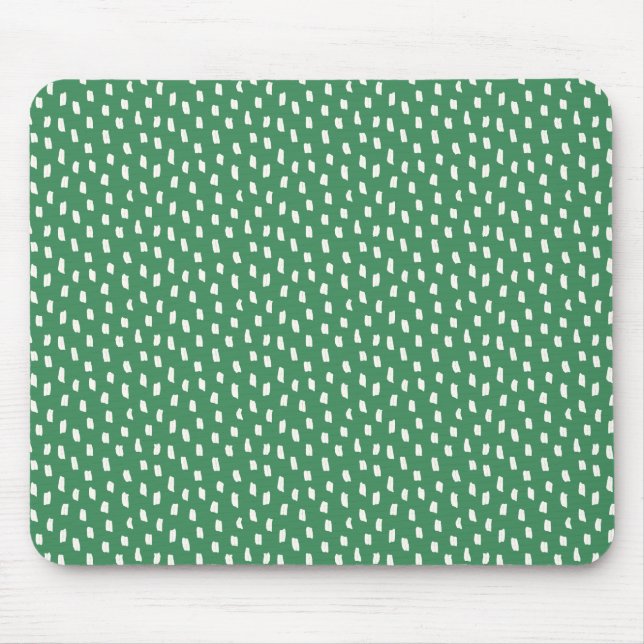 Modern Neutral Brush Strokes Chic Leafy Green Mouse Pad (Front)