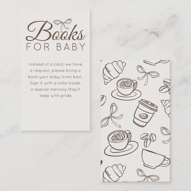 Modern Neutral Cafe Baby Shower Enclosure Card (Front/Back)
