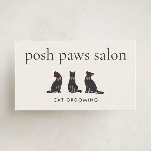 Modern Neutral Cat Grooming Business Card