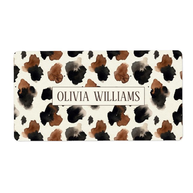 Modern Neutral Chocolate Cow Print Aesthetic (Front)