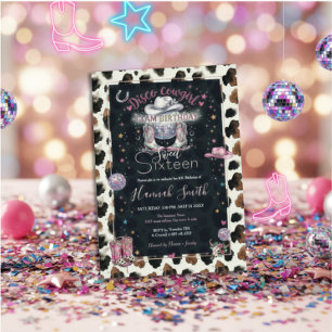 Modern Neutral Chocolate Cow Print Aesthetic Invitation