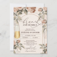 Modern neutral colours boho arch brunch and bubbly