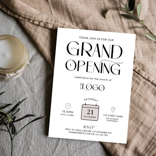 Modern Neutral Colours Business Grand Opening Even Invitation (Creator Uploaded)