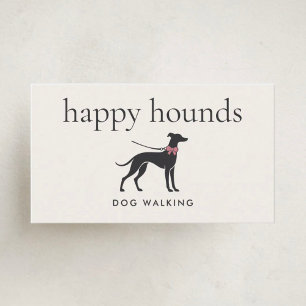 Modern Neutral Dog Walker   Minimalist Dog Walking Business Card