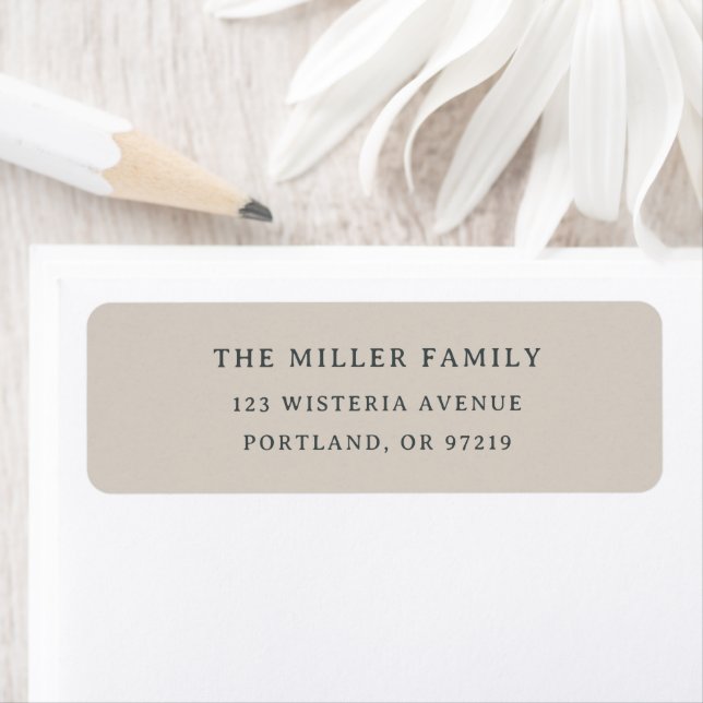Modern Neutral Elegant Family Name Return Address (Insitu)